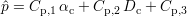 ^p = Cp,1αc + Cp,2Dc + Cp,3
