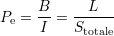 P  = B- = --L---
 e   I    Stotale
